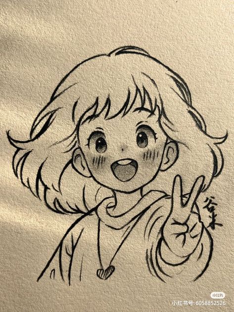 Adorable Girl Giving Peace Sign