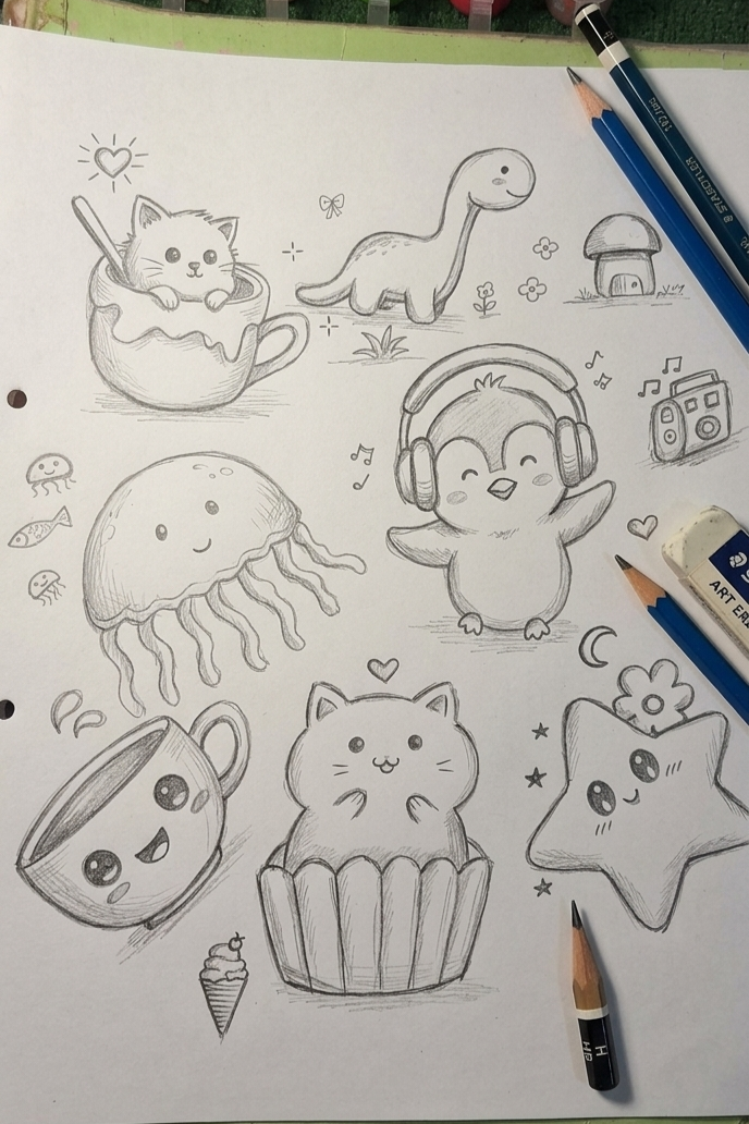 Adorable Kawaii Characters and Fun Objects