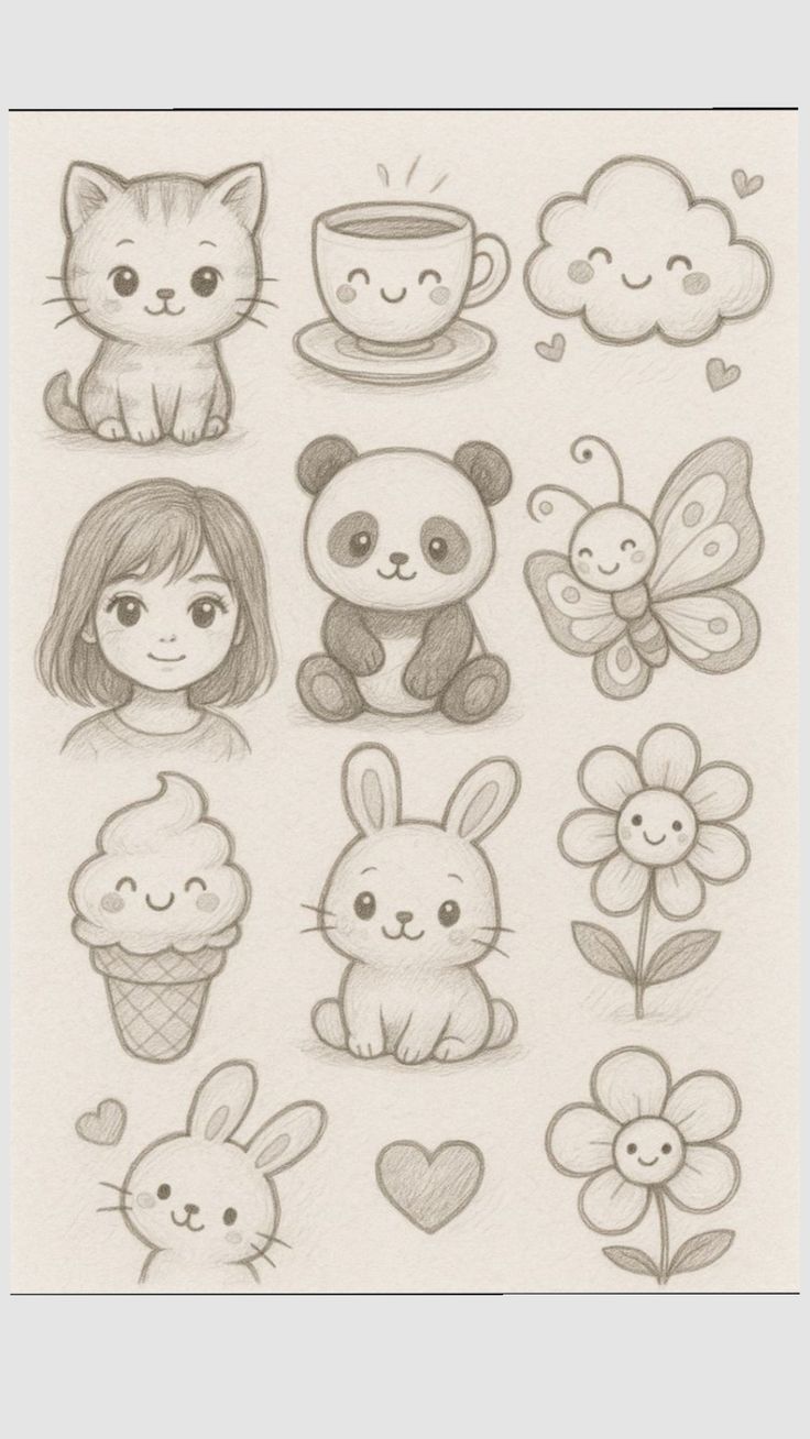 Adorable Kawaii Collection with Cat, Panda, and Bunny