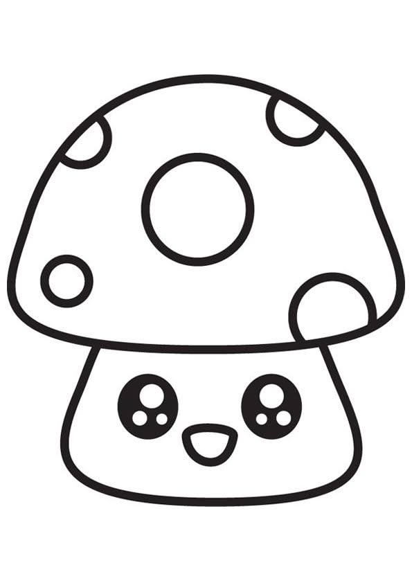 Adorable Kawaii Mushroom with Big Eyes