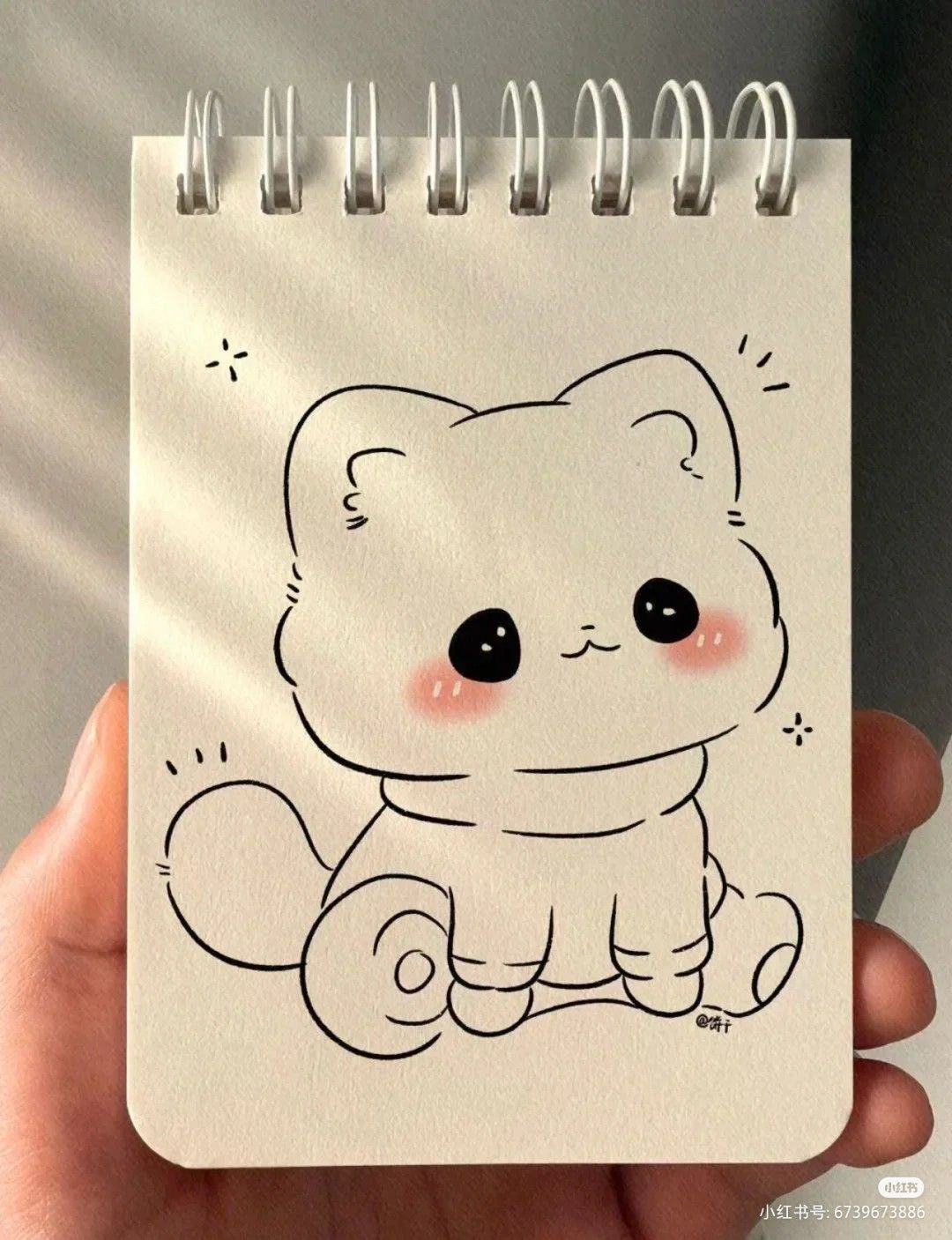 Cute Picture to Draw: Adorable Kitten Snuggled in a Blanket