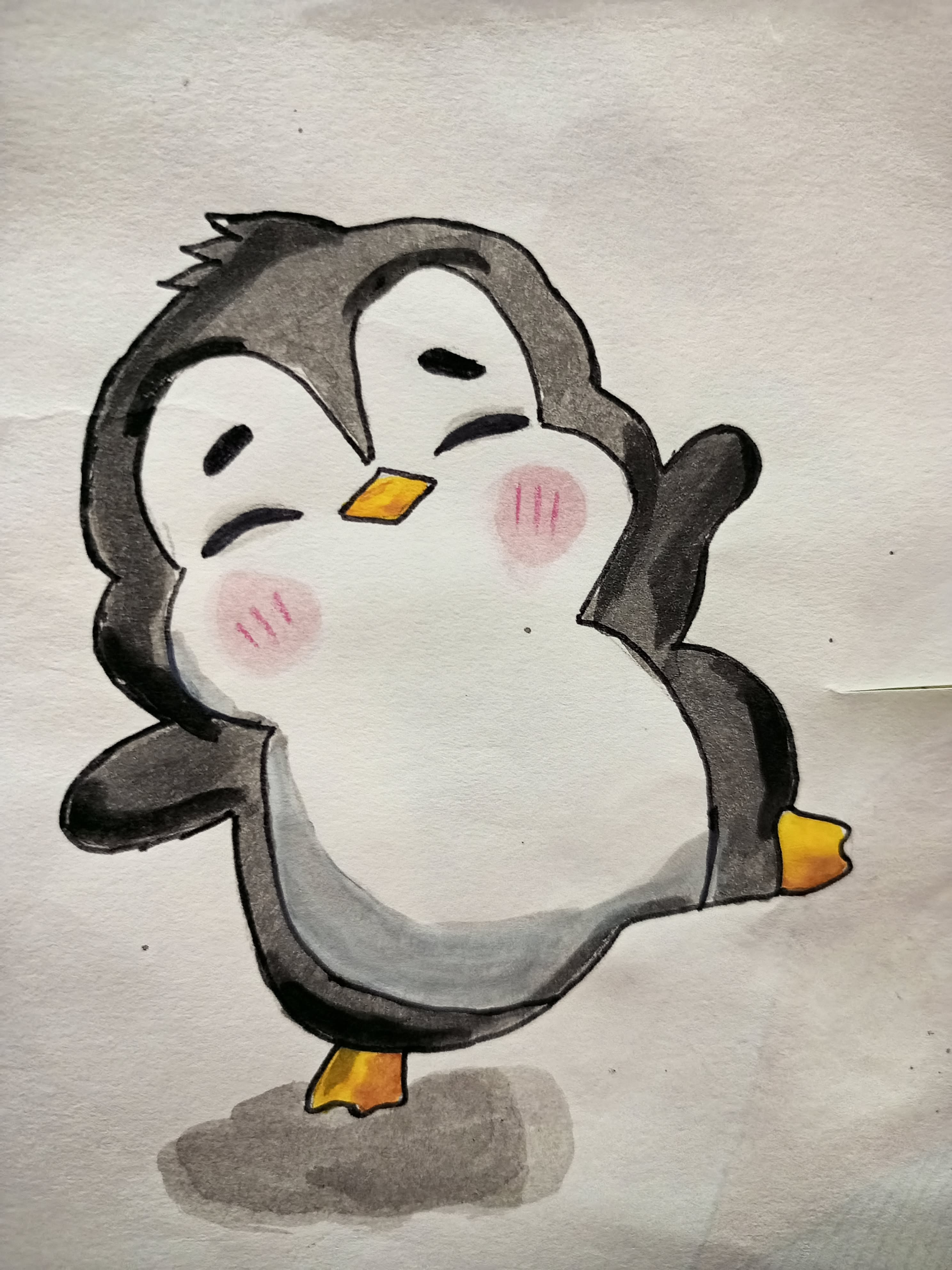 Adorable Penguin Dancing with Joy