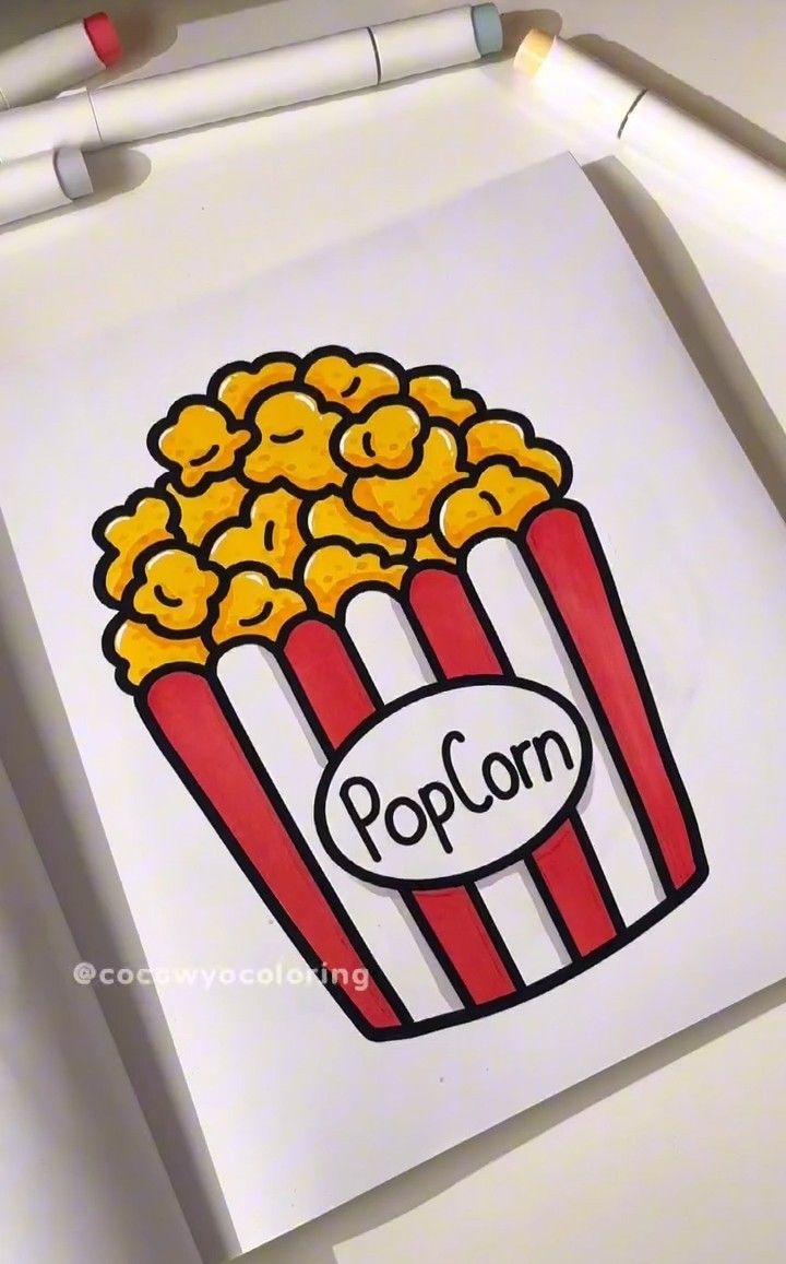Adorable Popcorn Bucket Filled with Butter