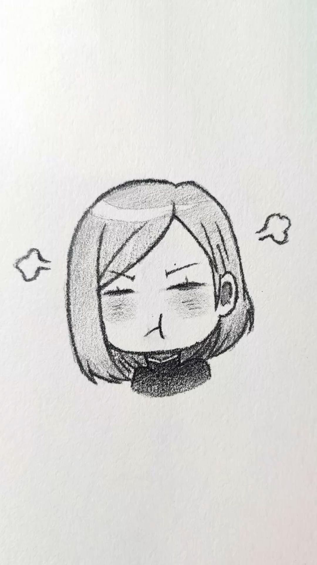 Adorable Pouting Girl with Short Hair