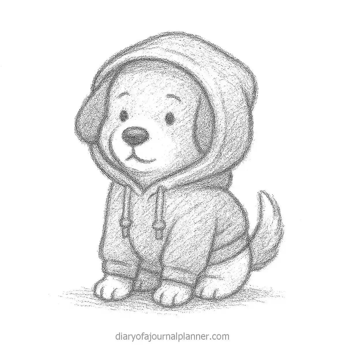 Adorable Puppy Wearing a Hoodie