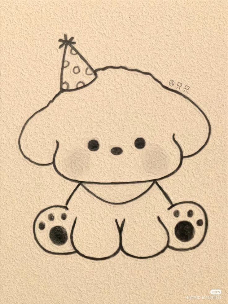 Adorable Puppy with Party Hat
