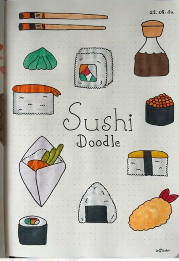 Adorable Sushi Doodle Designs