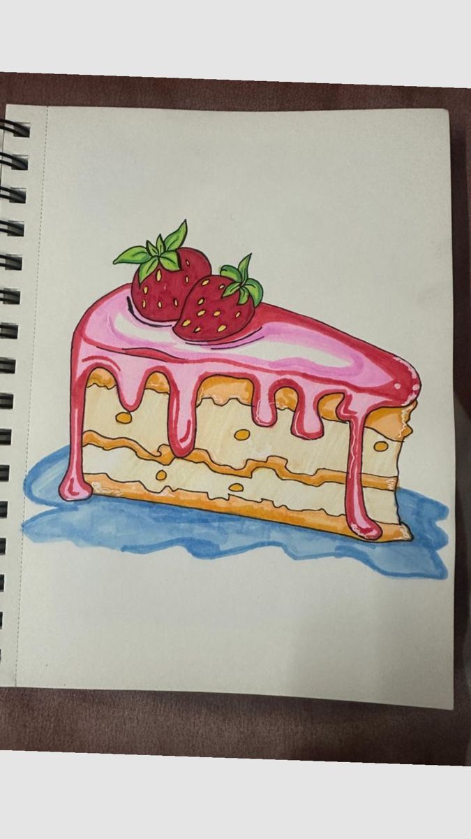 Delicious Strawberry Cake Slice