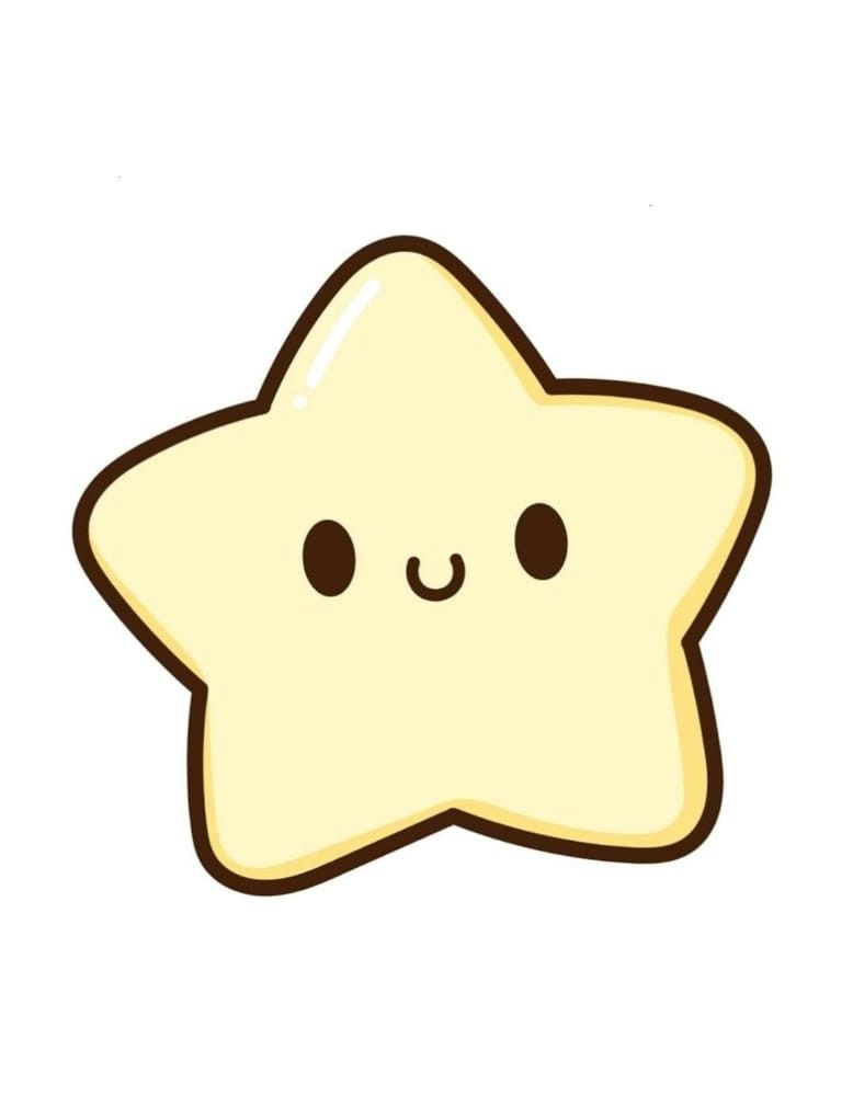 Happy Kawaii Star with Smiley Face