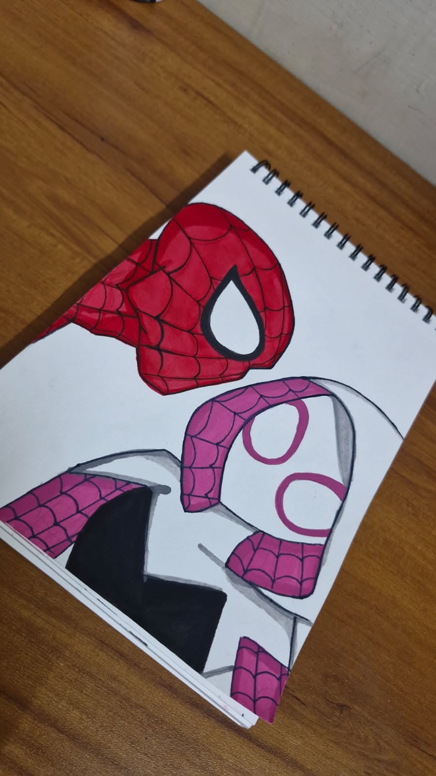 Spiderman and Spider-Gwen in Heroic Pose