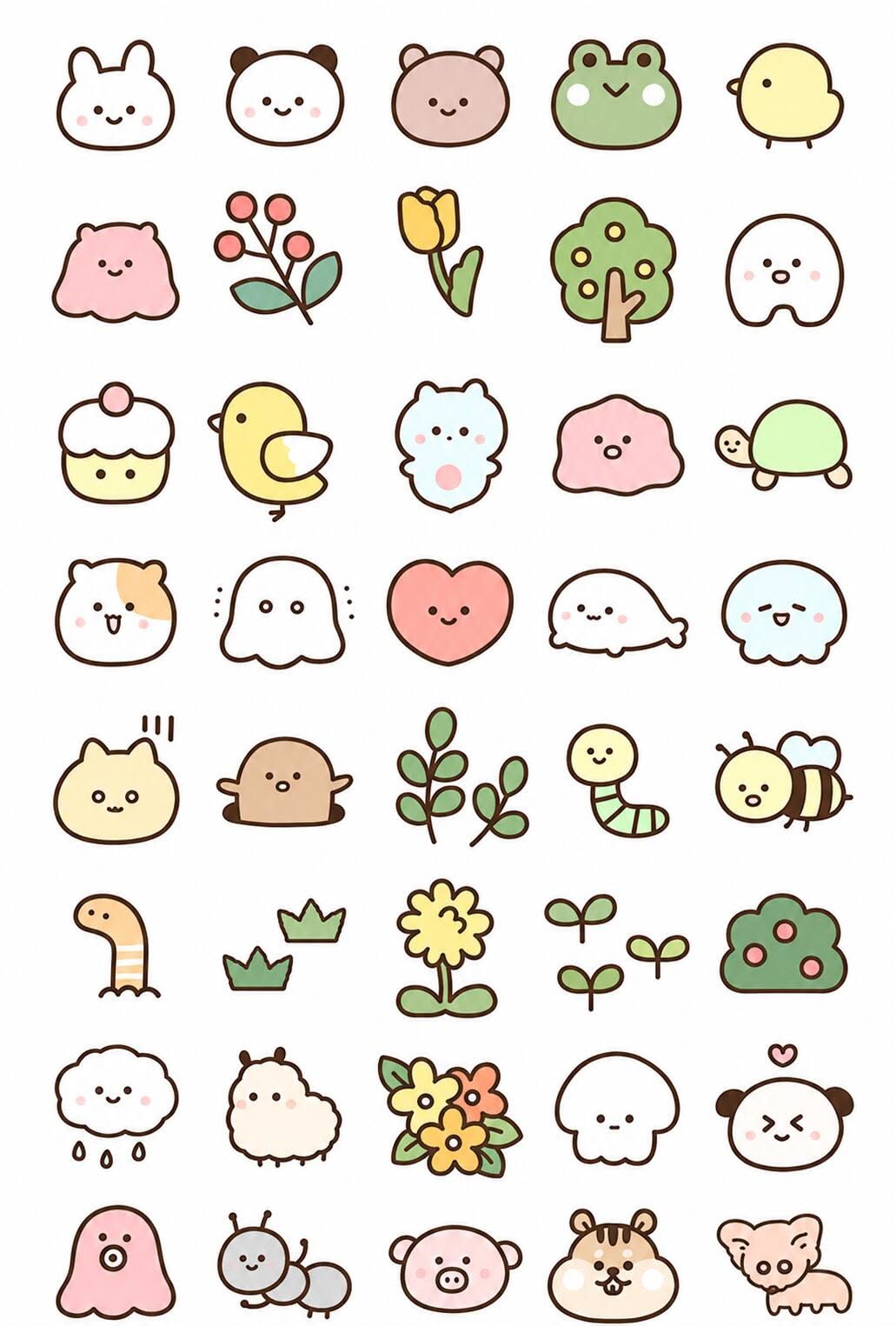 Doodles to Draw: Adorable Animals and Cute Nature Elements