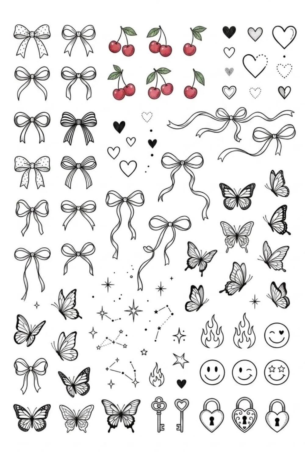 Adorable Bows, Butterflies, and Cherry Patterns