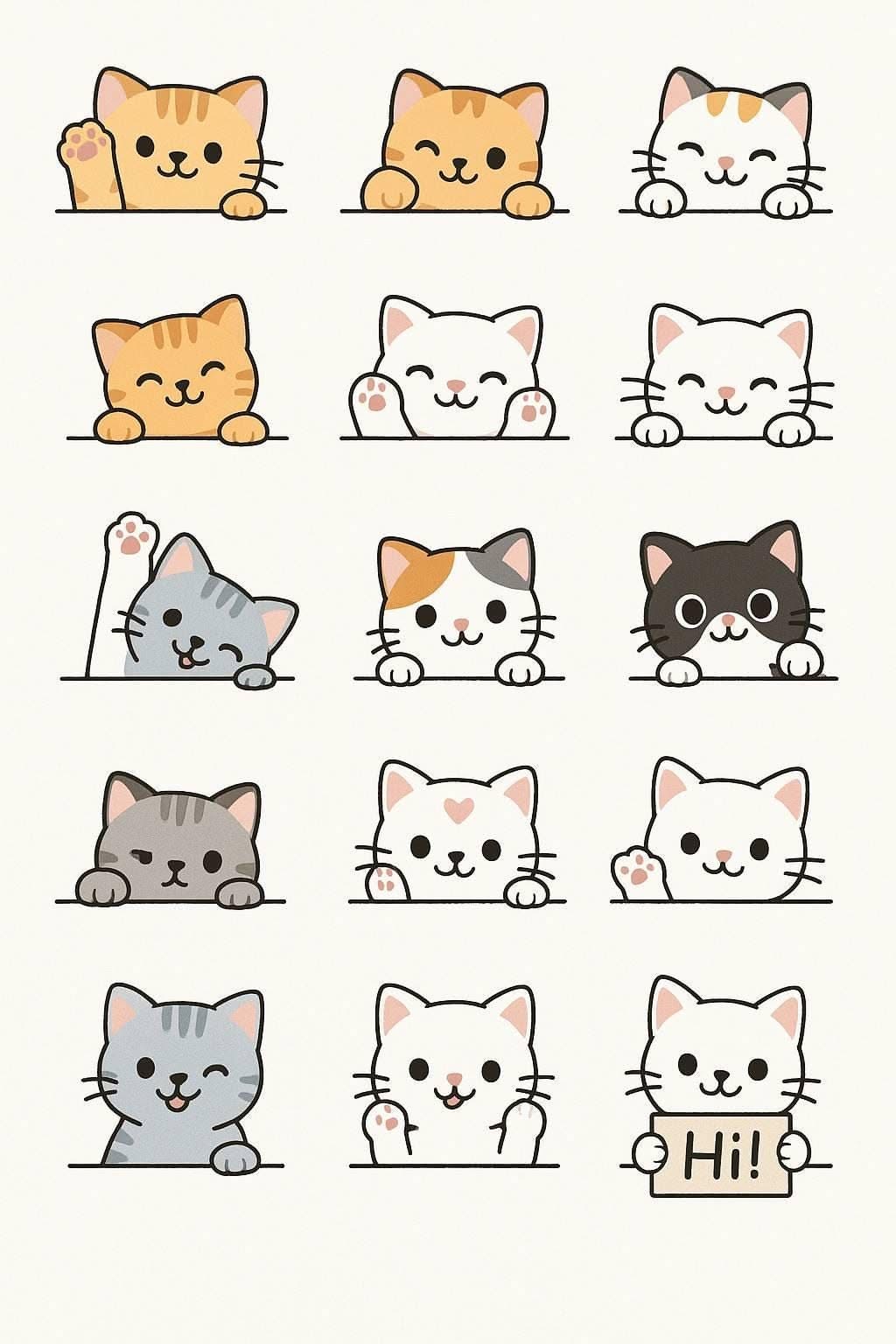 Adorable Cats Peeking with Cute Expressions