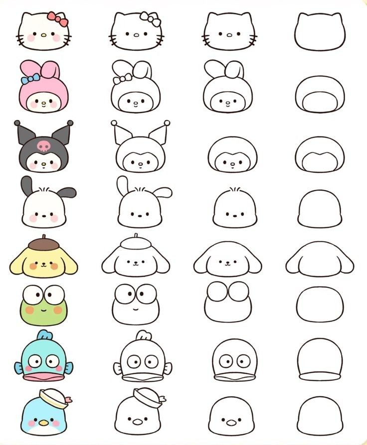 Adorable Character Faces with Cute Expressions