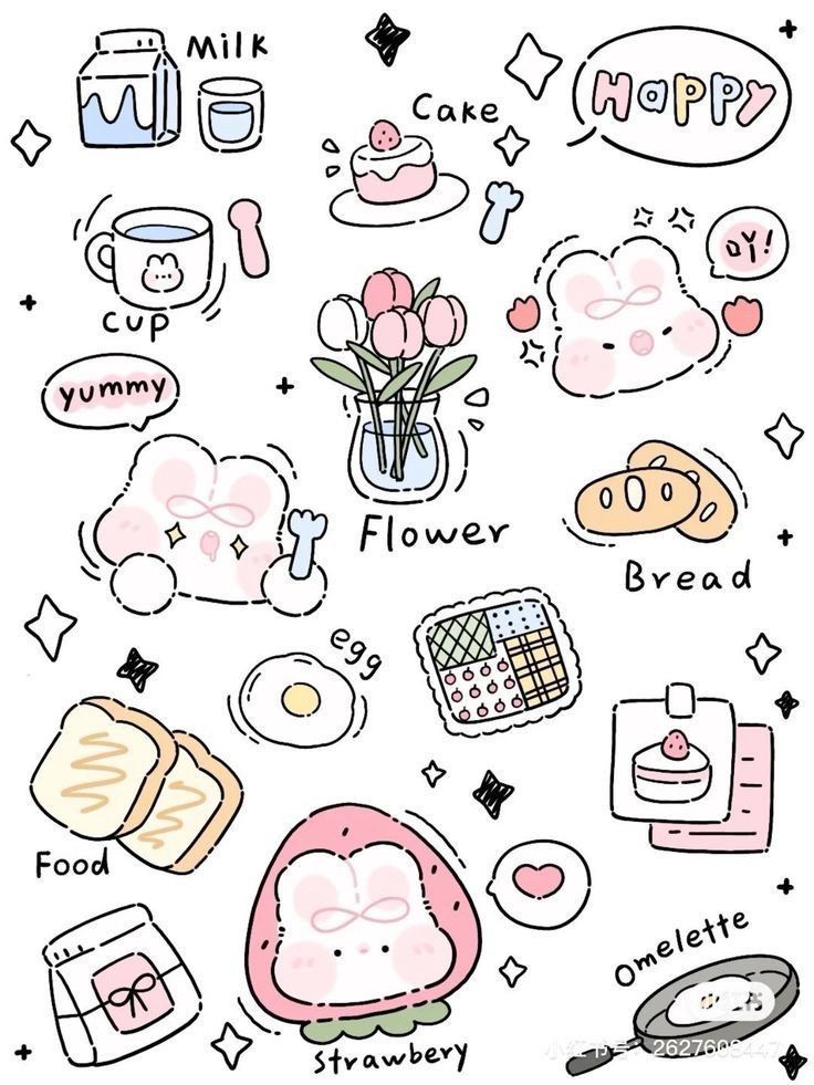 Adorable Food and Floral Sketches