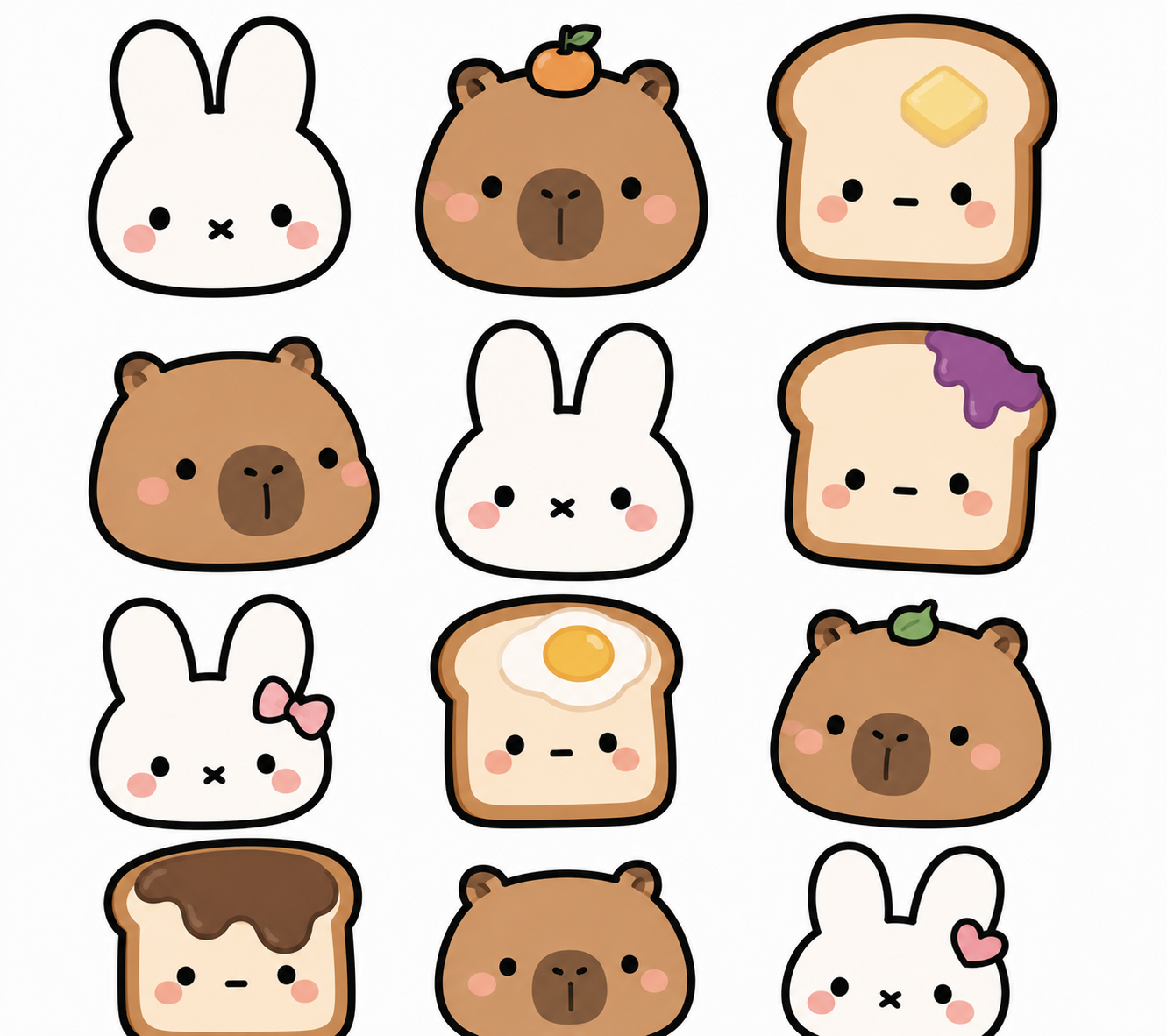Adorable Food Faces with Kawaii Animals