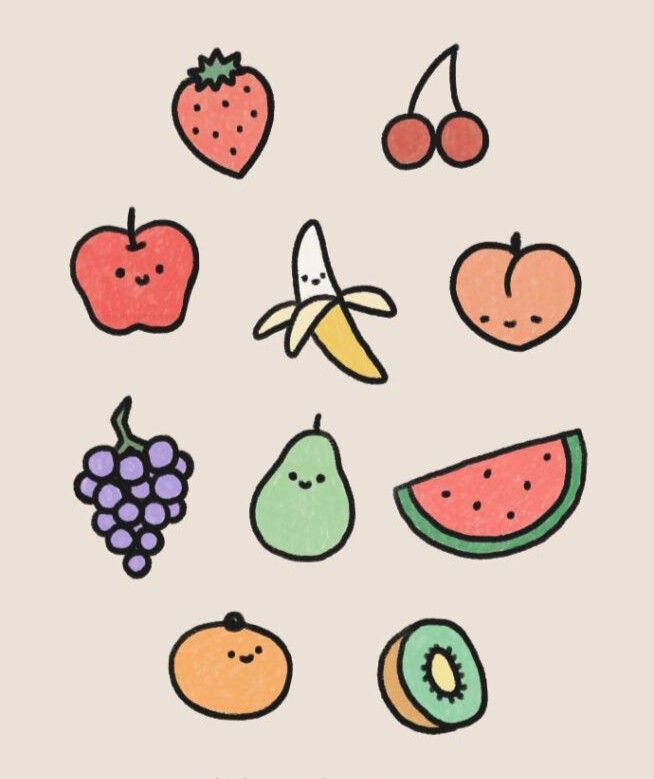 Doodles to Draw: Adorable Fruits with Cute Faces