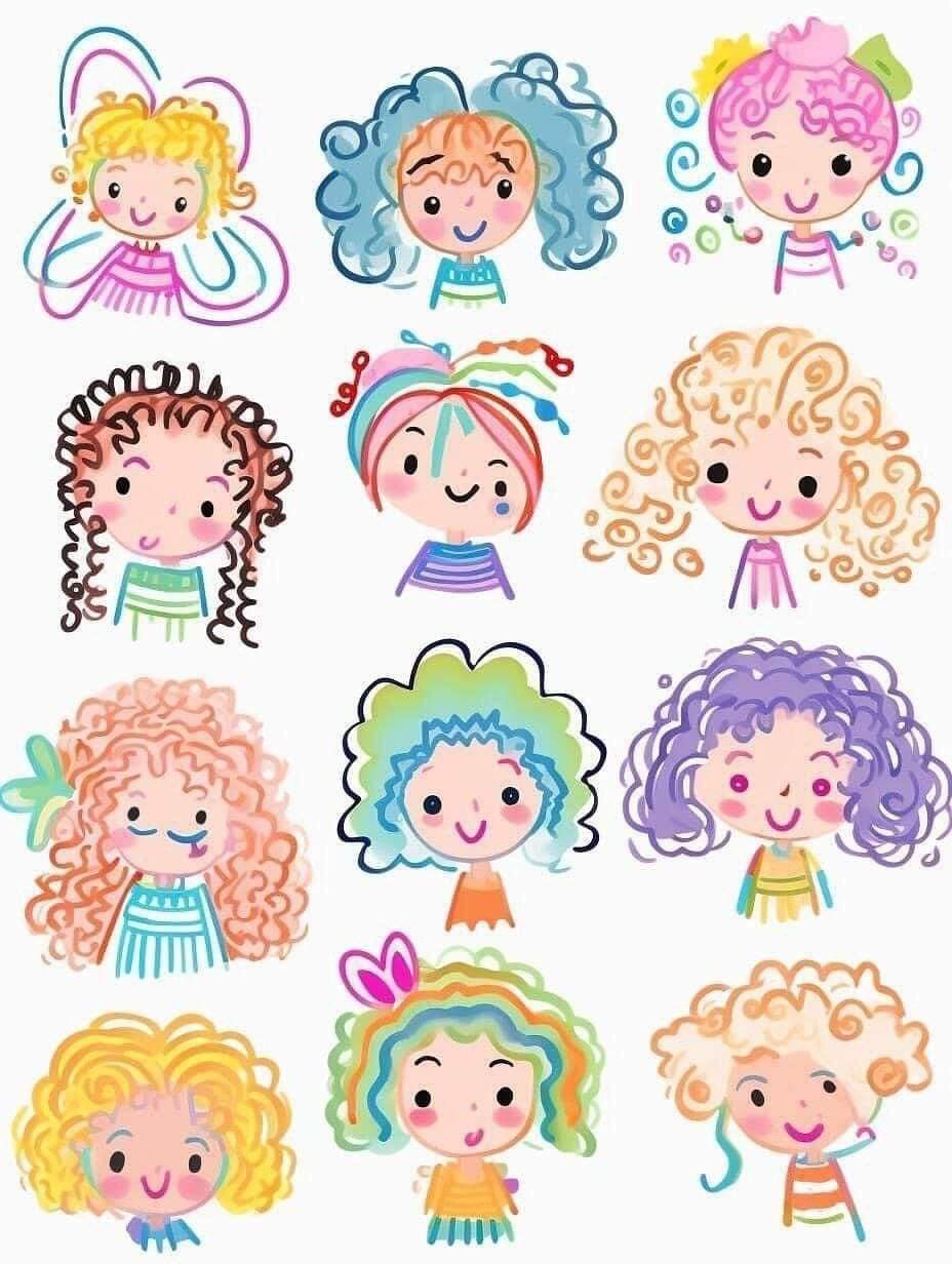 Adorable Girls with Colorful Hair Styles