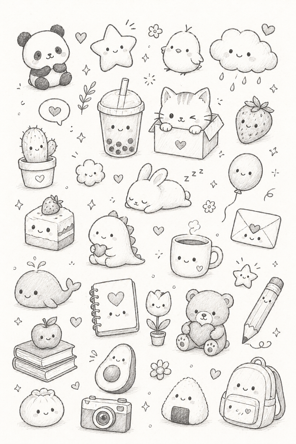 Adorable Kawaii Creatures and Objects