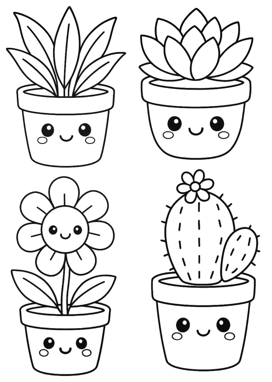 Adorable Plants and Smiling Pots