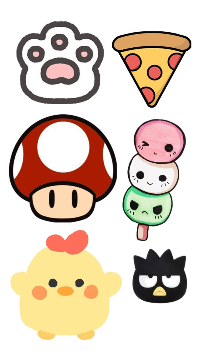 Cute Characters with Food and Fun Shapes