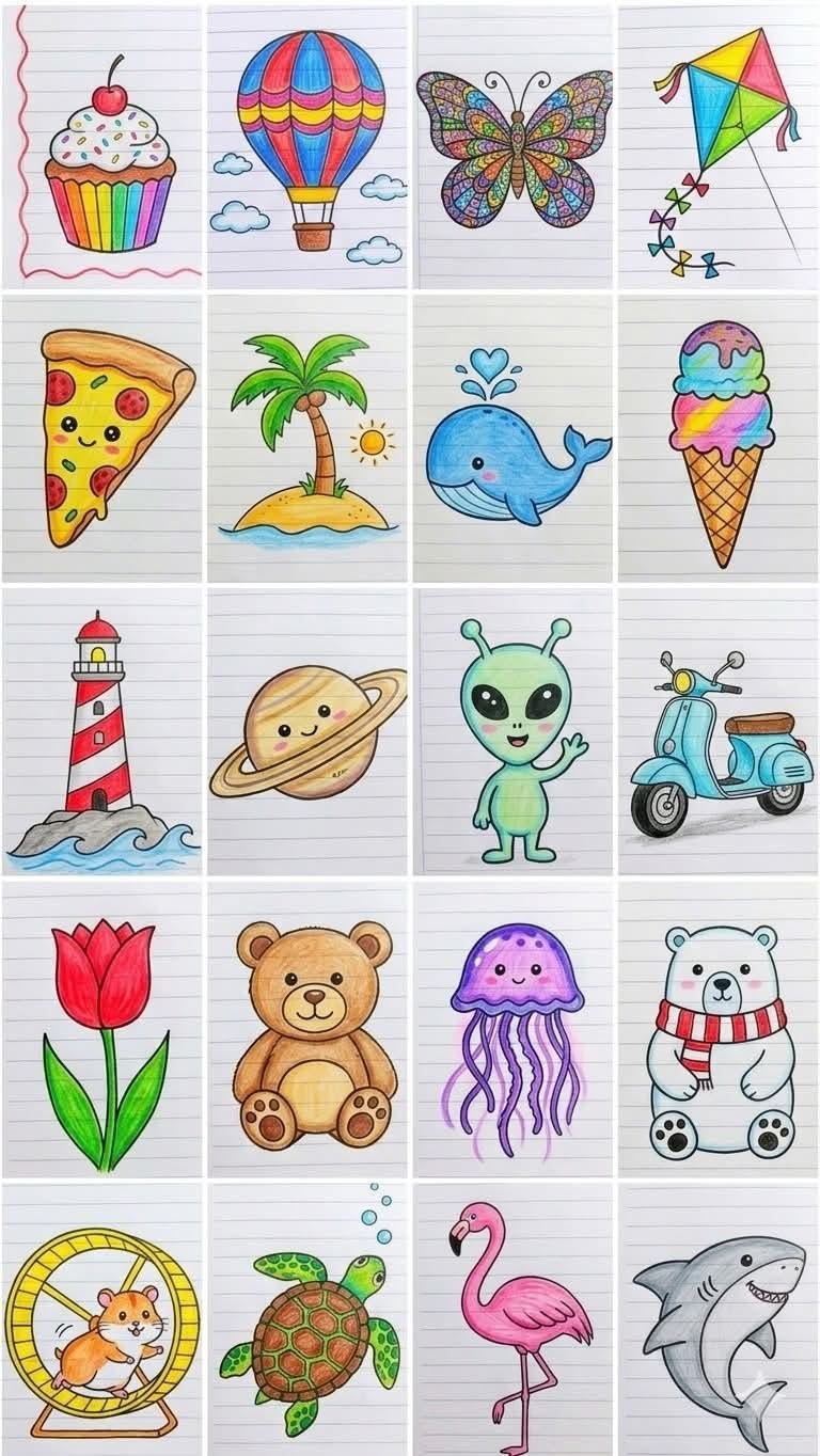Fun and Colorful Cartoon Characters and Objects
