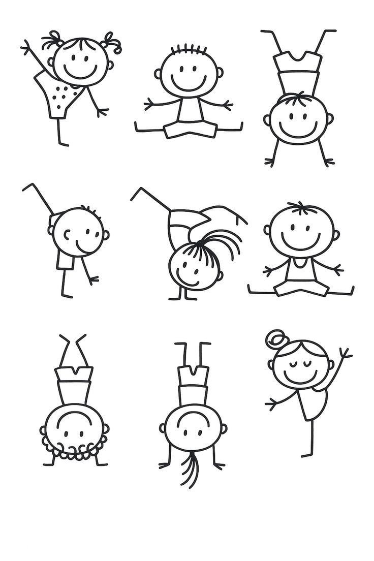 Fun and Playful Stick Figures in Various Poses