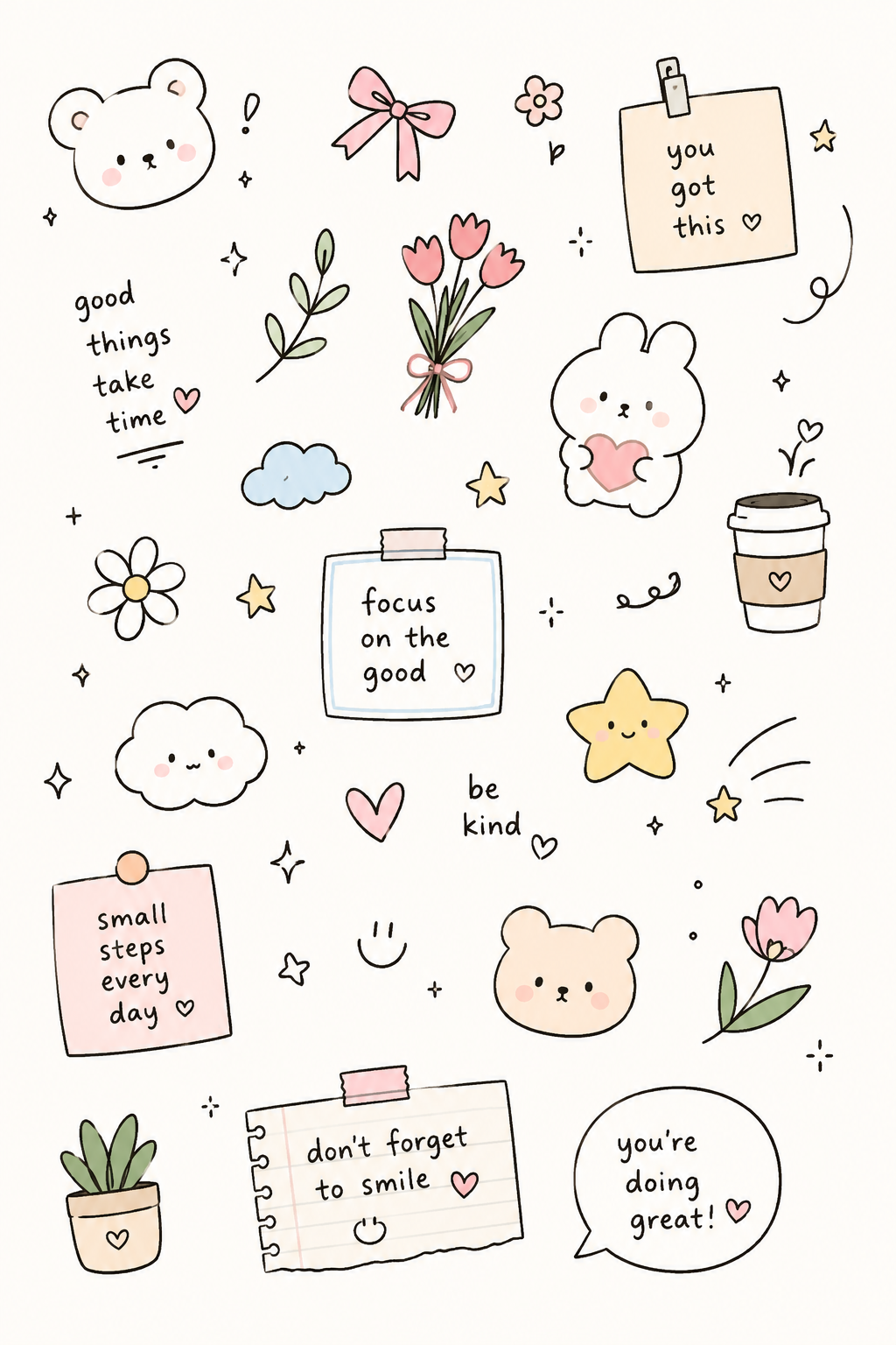 Inspirational Quotes and Adorable Characters