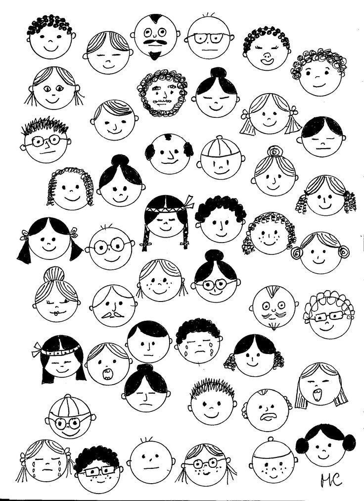 Whimsical Faces with Unique Expressions