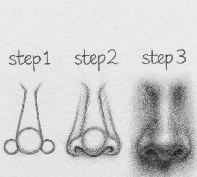 Drawing of the Nose: Step-by-Step Realistic Nose Drawing Tutorial