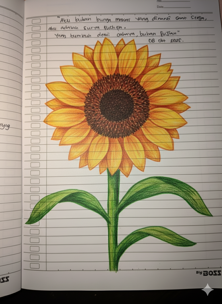 Bright Sunflower with Detailed Petals