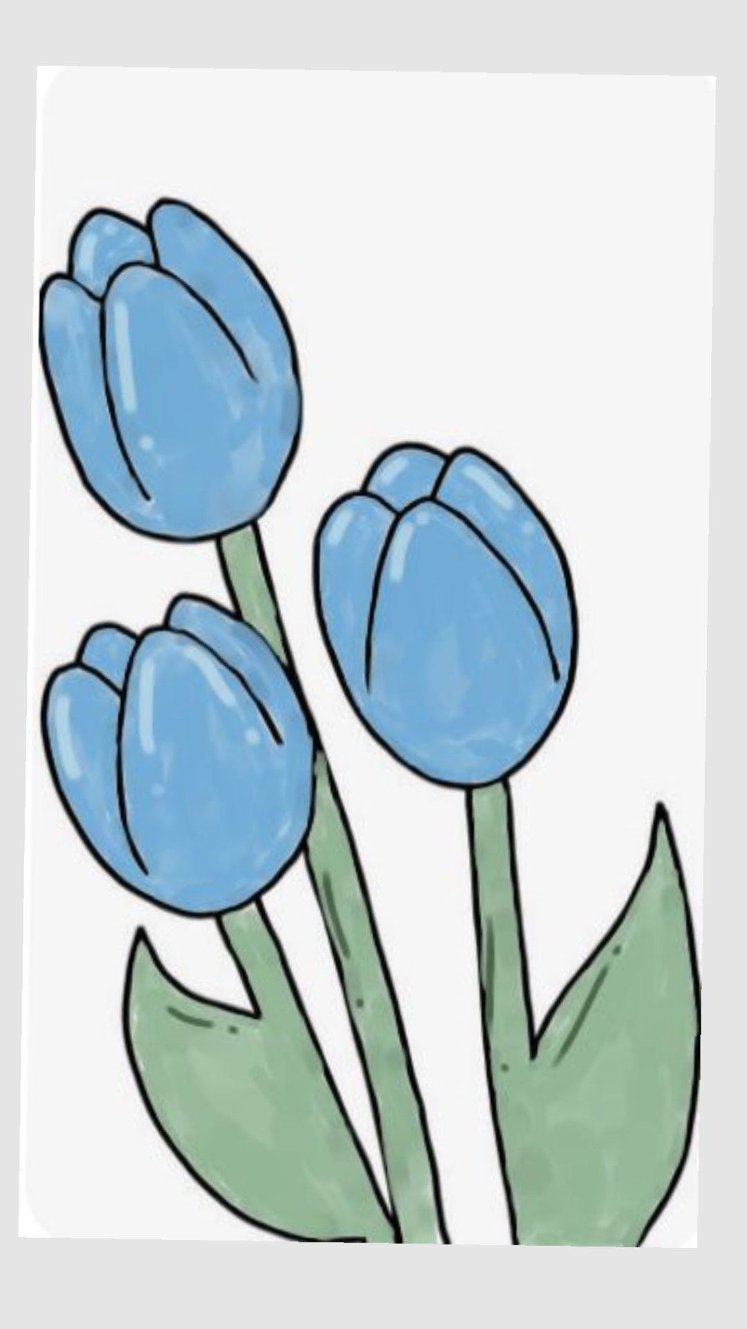 Charming Blue Tulips with Green Stems