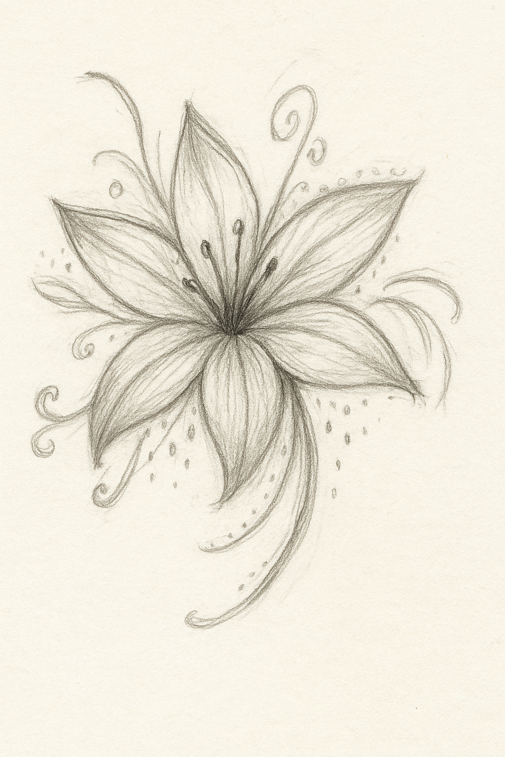 Elegant Sketch of a Lily