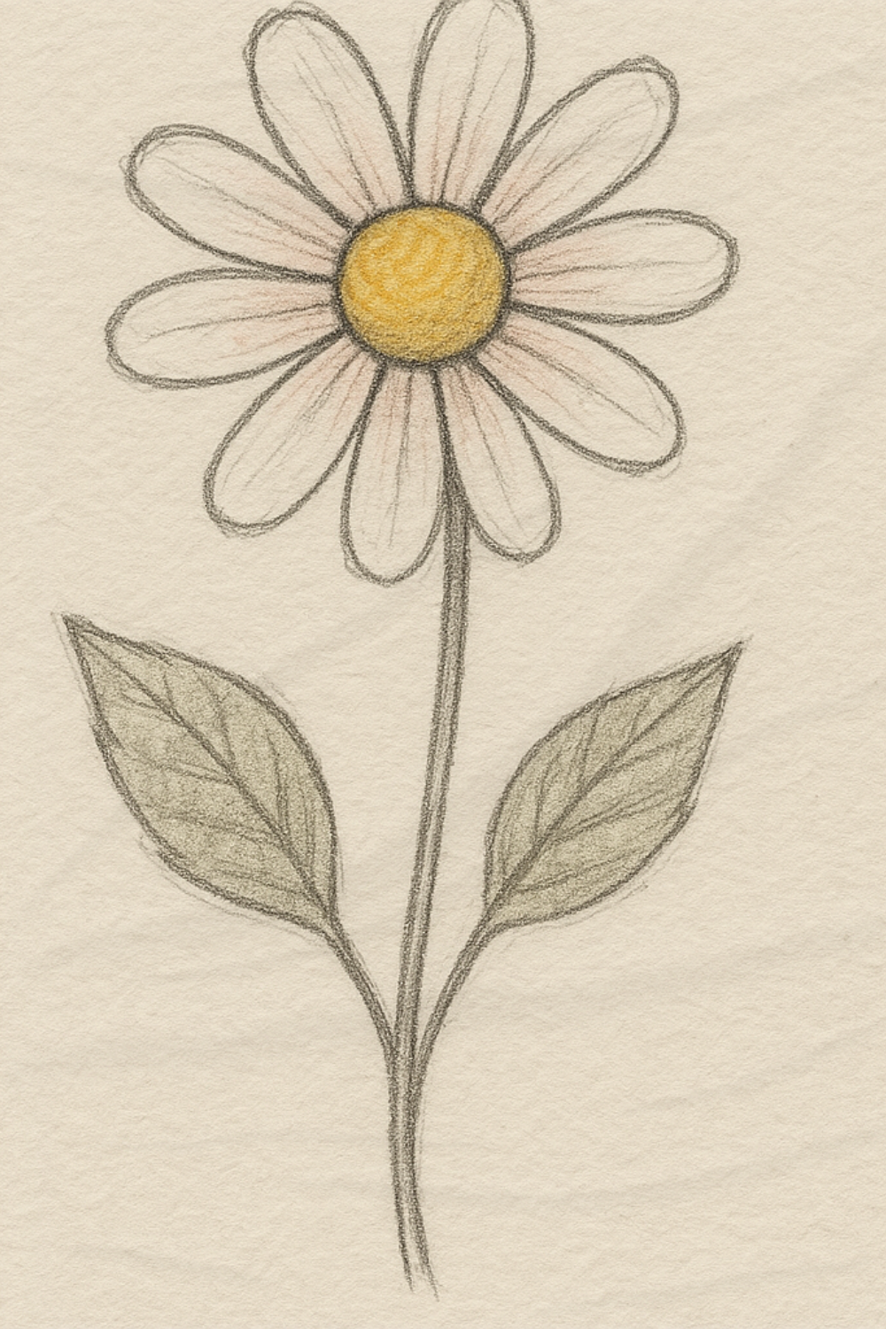 Simple Daisy with Leaves