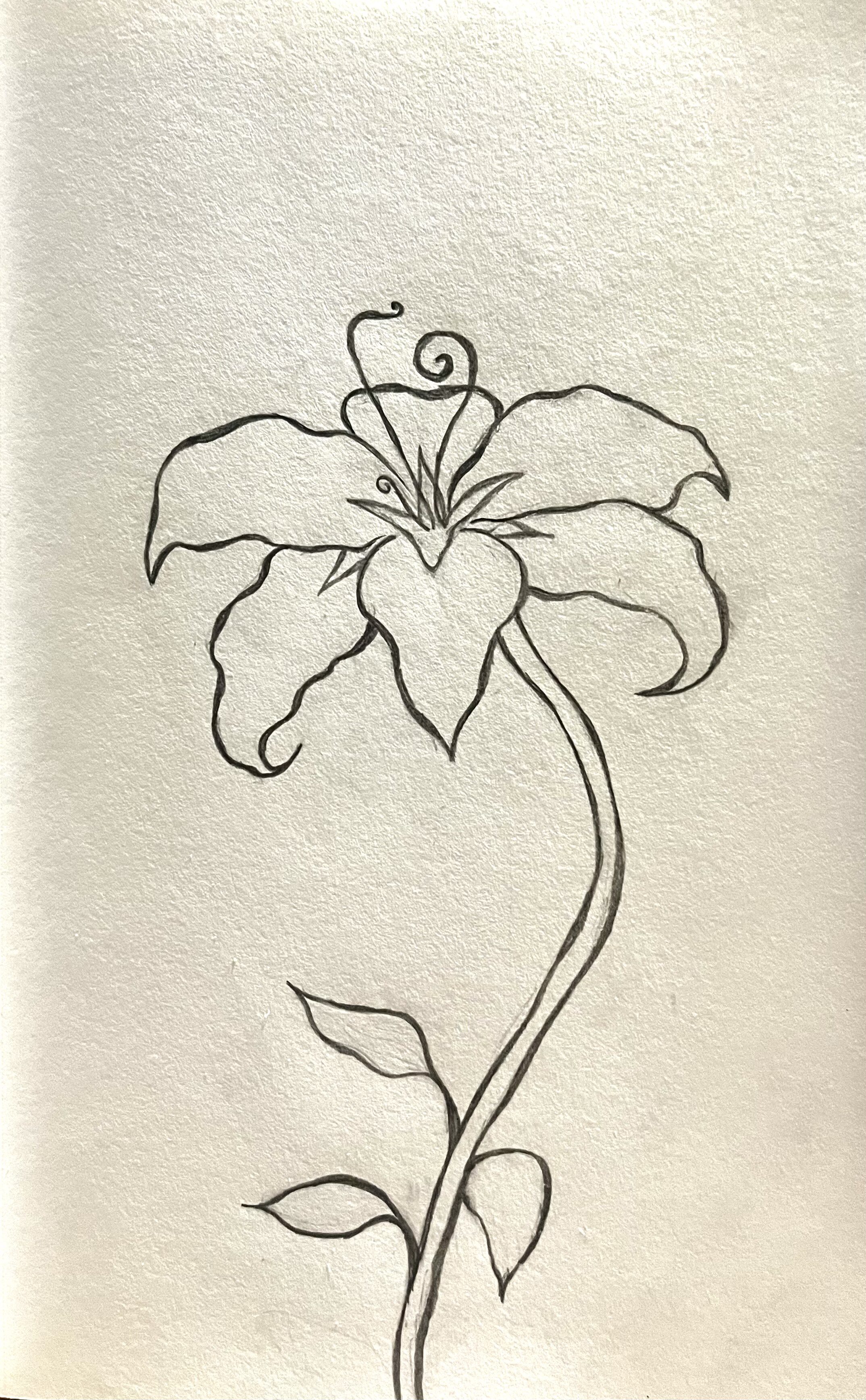 Simple Lily with Curved Stem