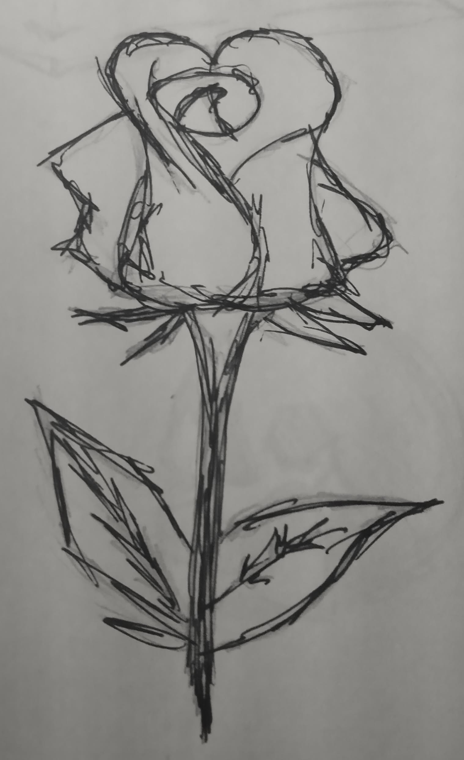 Simple Rose Design with Stem