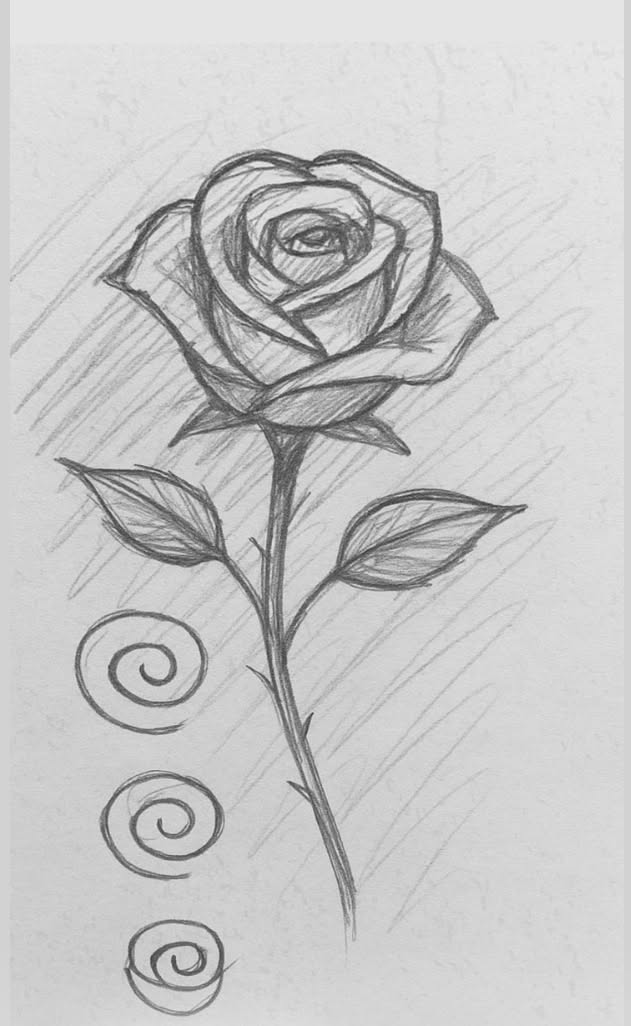 Simple Rose with Swirling Accents