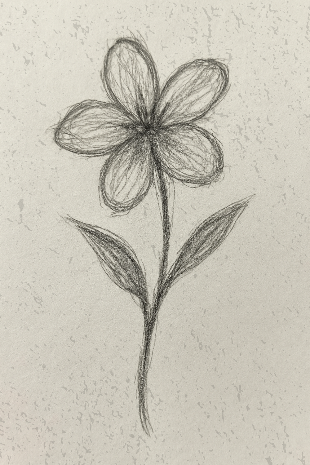 Simple Sketch of a Flower with Leaves