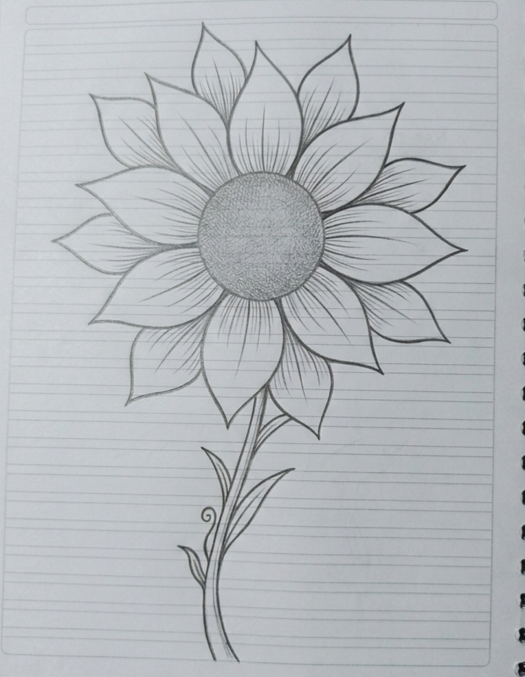 Simple Sunflower with Stem