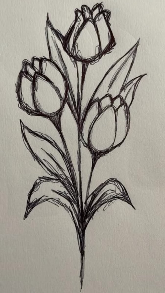 Simple Three-Tulip Bouquet