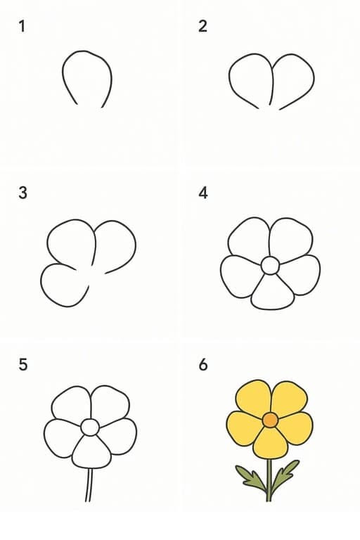 Simple Yellow Flower with Stem