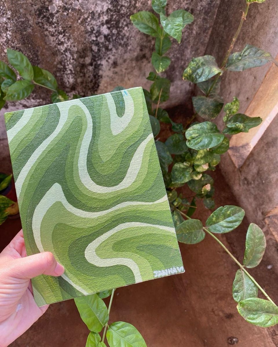 Abstract Green Waves Pattern