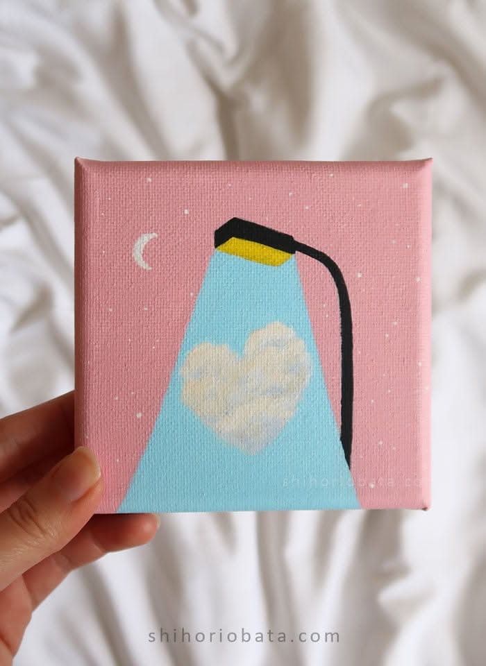 Adorable Heart-Shaped Cloud Under a Lantern