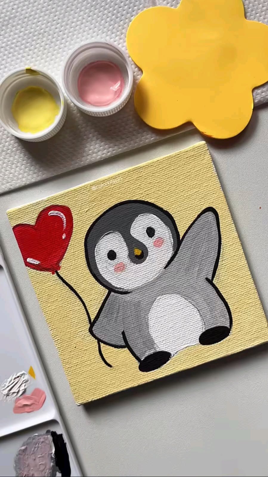 Adorable Penguin Holding a Heart Balloon