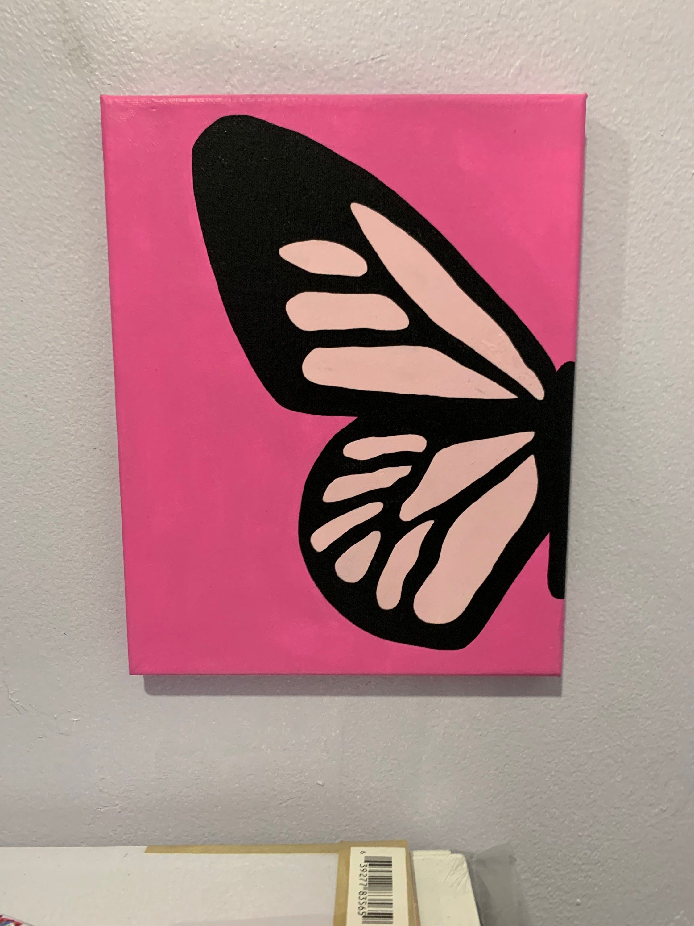 Easy Things to Paint: Bold Butterfly on Pink Background