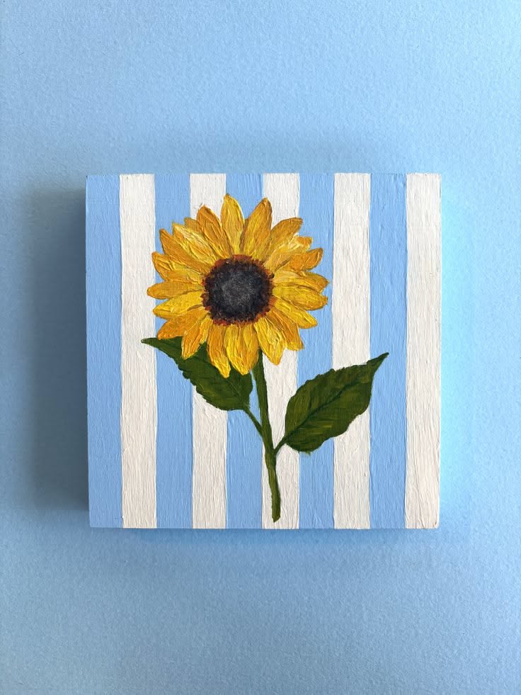 Bright Sunflower on Stripes