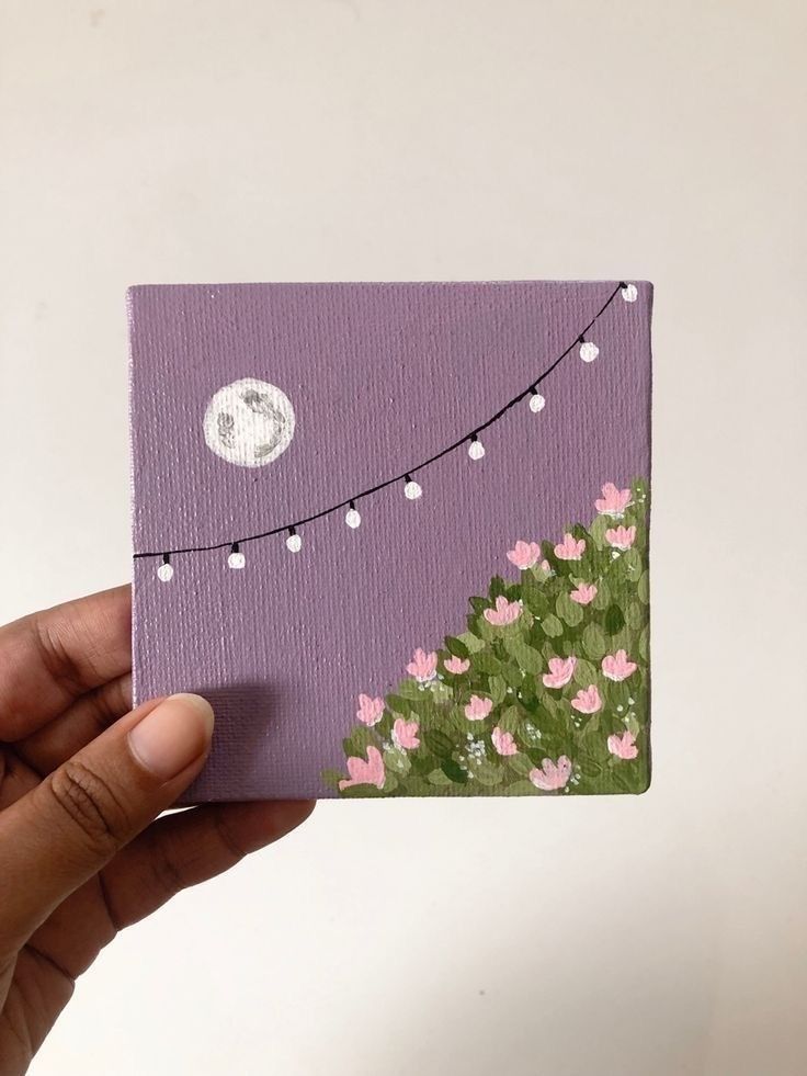 Charming Moonlit Night with String Lights