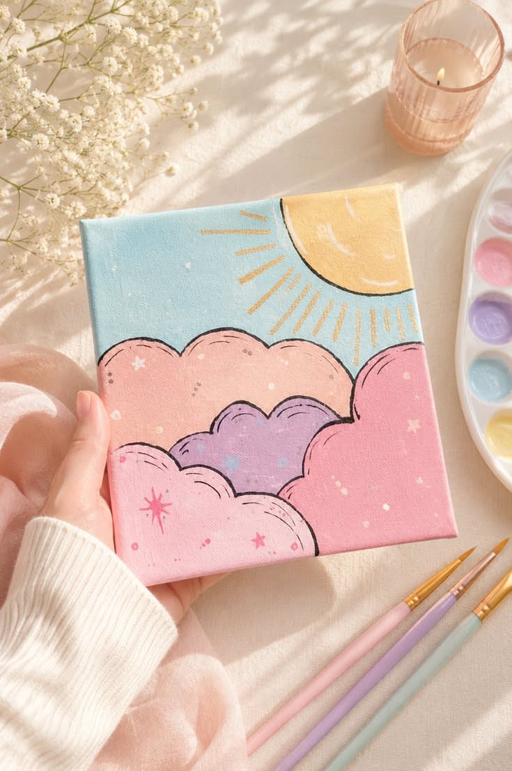 Charming Pastel Clouds and Sun