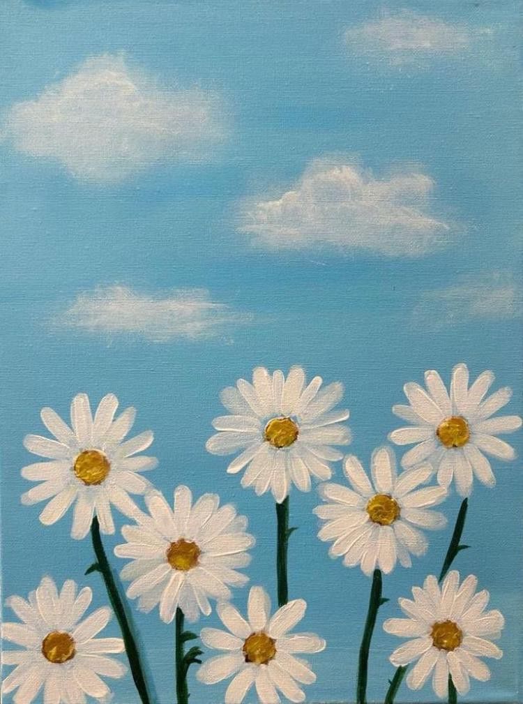 Charming White Daisies Against a Blue Sky