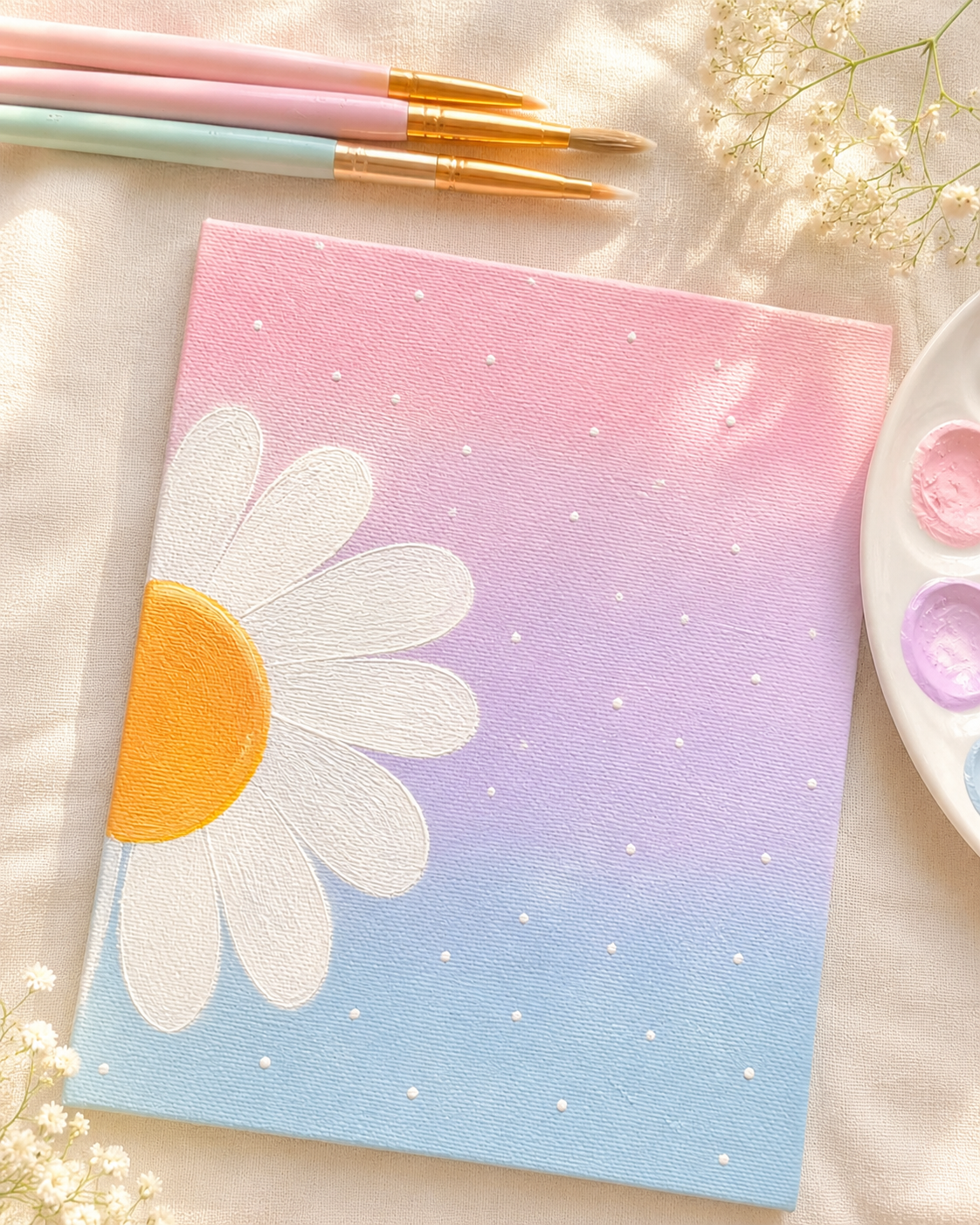 Cheerful Daisy with Sun